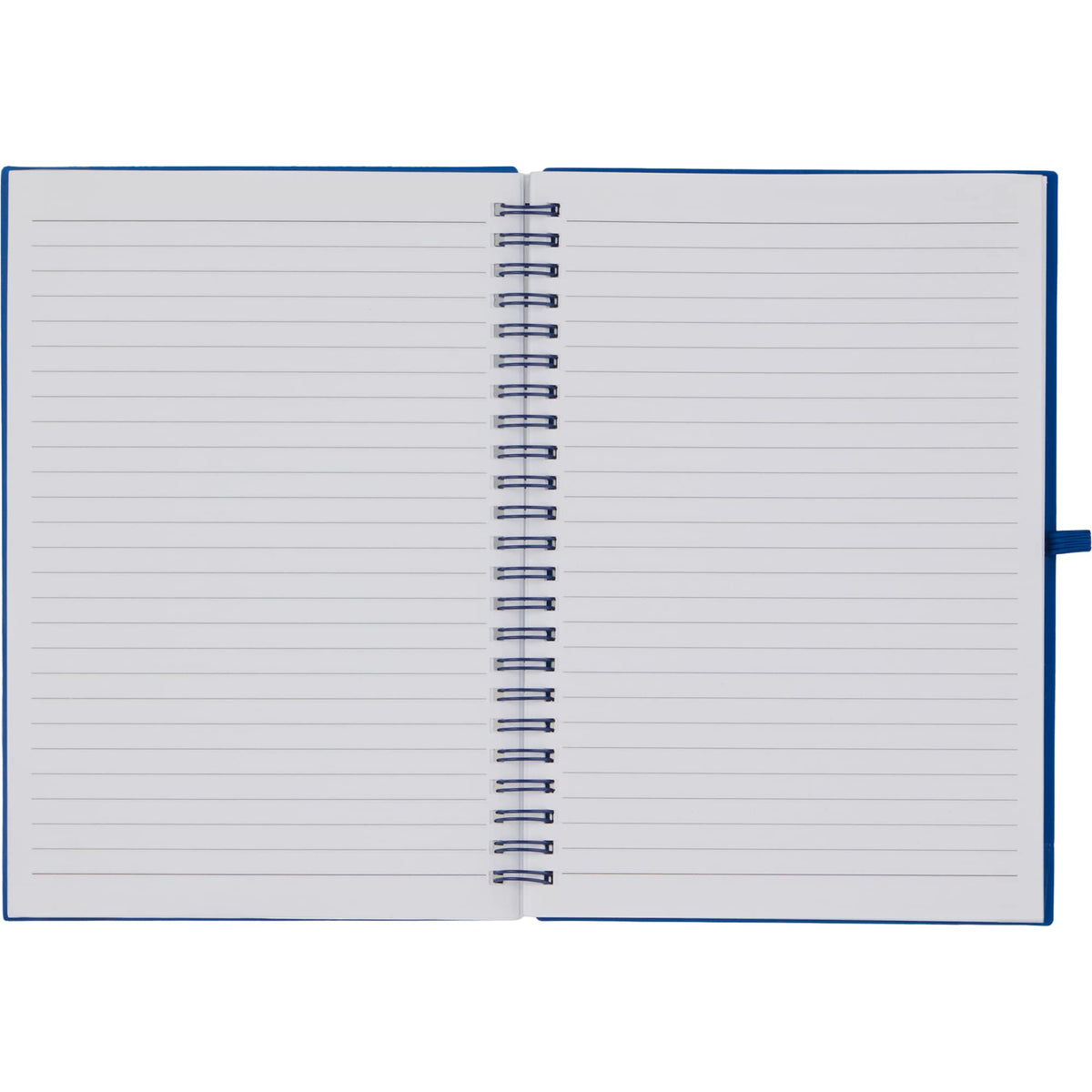 Scripto Recycled Spiral Notebook with Front Pockets, 5.5 x 8.5 Inches - Blue - Open