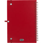 Scripto Recycled Spiral Notebook with Front Pockets, 5.5 x 8.5 Inches - Red - Back