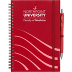 Scripto Recycled Spiral Notebook with Front Pockets, 5.5 x 8.5 Inches - Red - Front