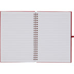Scripto Recycled Spiral Notebook with Front Pockets, 5.5 x 8.5 Inches - Red - Open