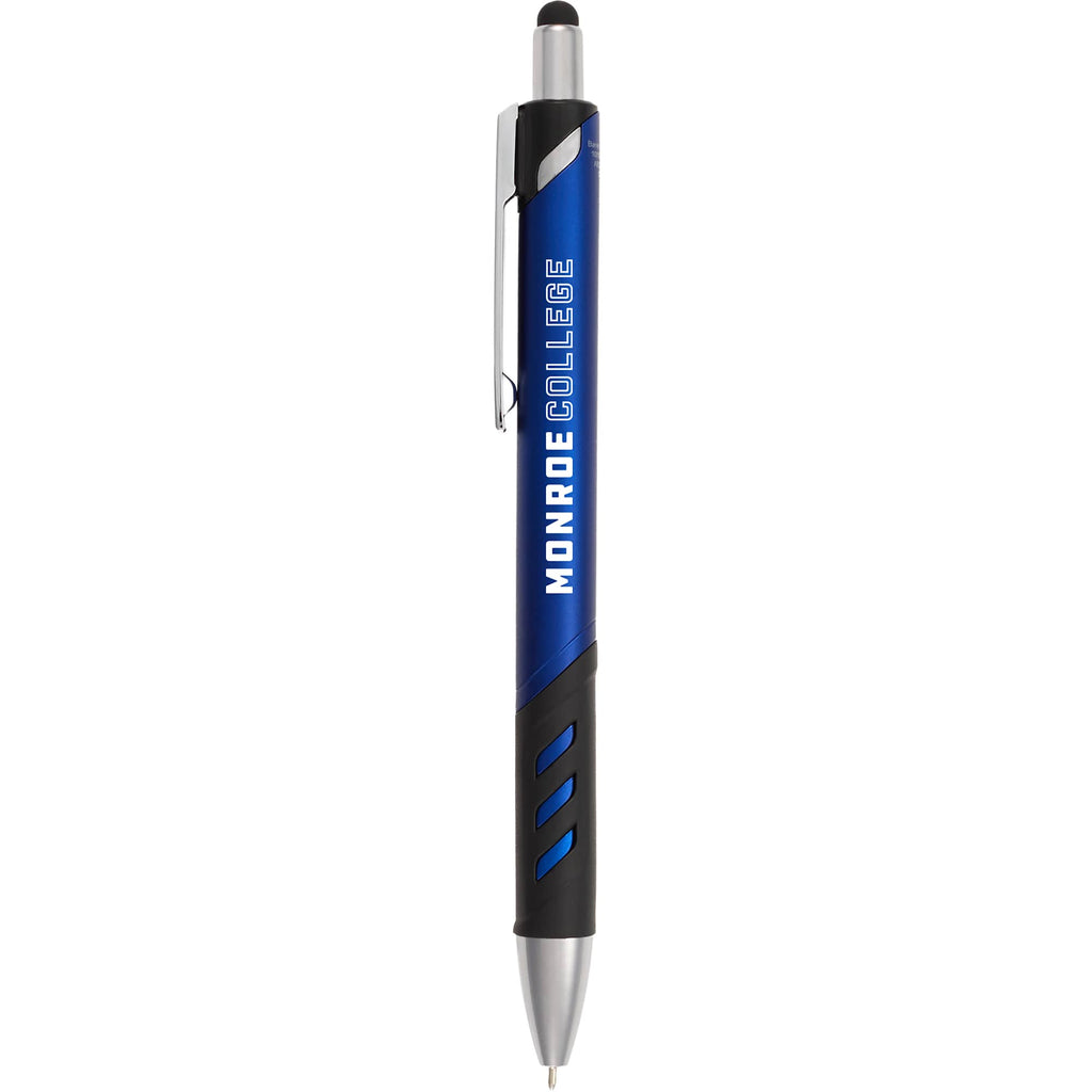Scripto Revel Metallic Click Gel Pen with Stylus Full Color - Blue - Front
