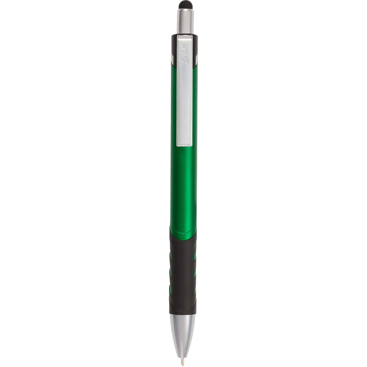 Scripto Revel Metallic Click Gel Pen with Stylus Full Color - Green - Clip