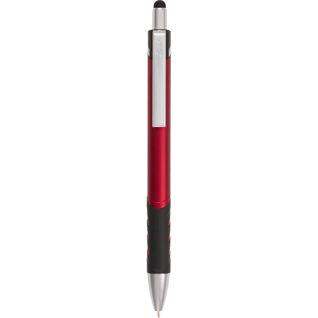 Scripto Revel Metallic Click Gel Pen with Stylus Full Color - Red - Clip