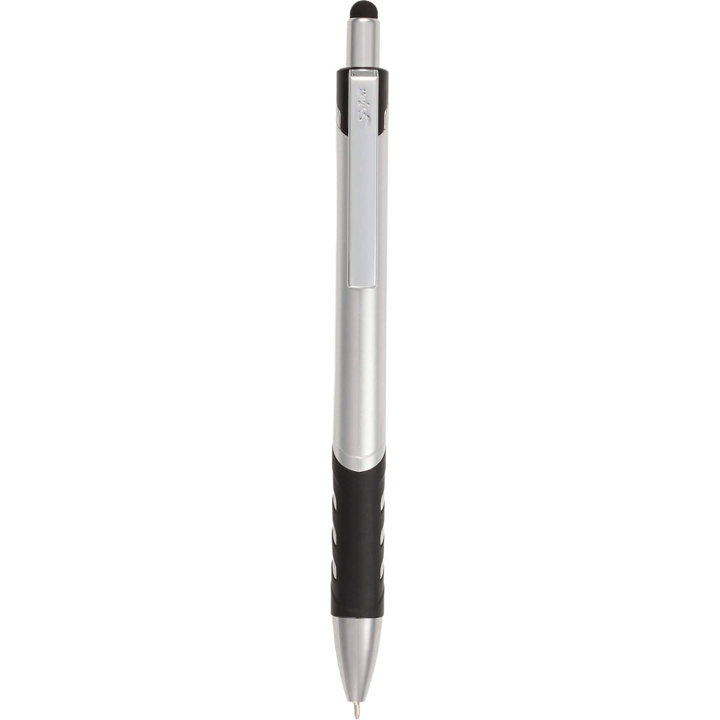 Scripto Revel Metallic Click Gel Pen with Stylus Full Color - Silver - Clip
