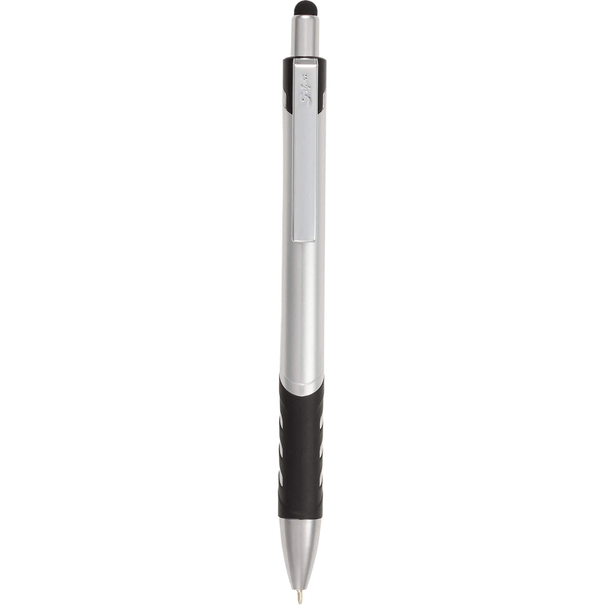 Scripto Revel Metallic Click Gel Pen with Stylus Full Color - Silver - Clip