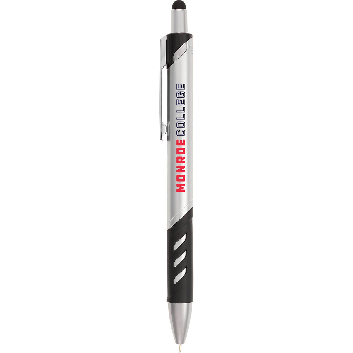Scripto Revel Metallic Click Gel Pen with Stylus Full Color - Silver - Front