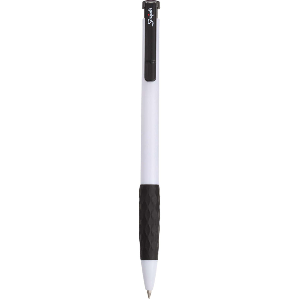 Scripto Stack Gel Pen with Diamond Grip - White - Clip
