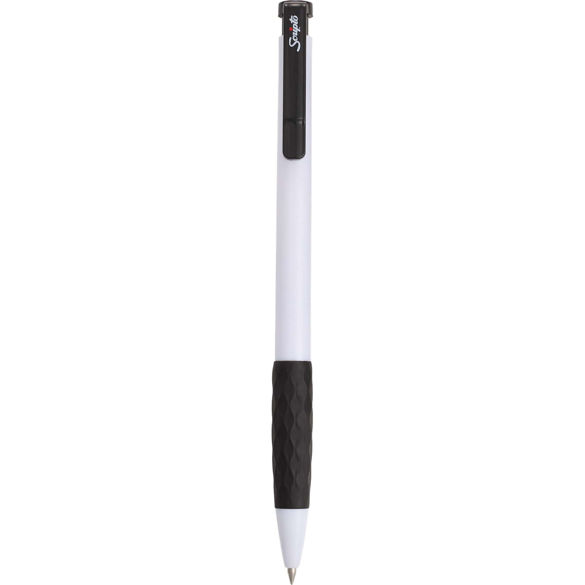 Scripto Stack Gel Pen with Diamond Grip - White - Clip