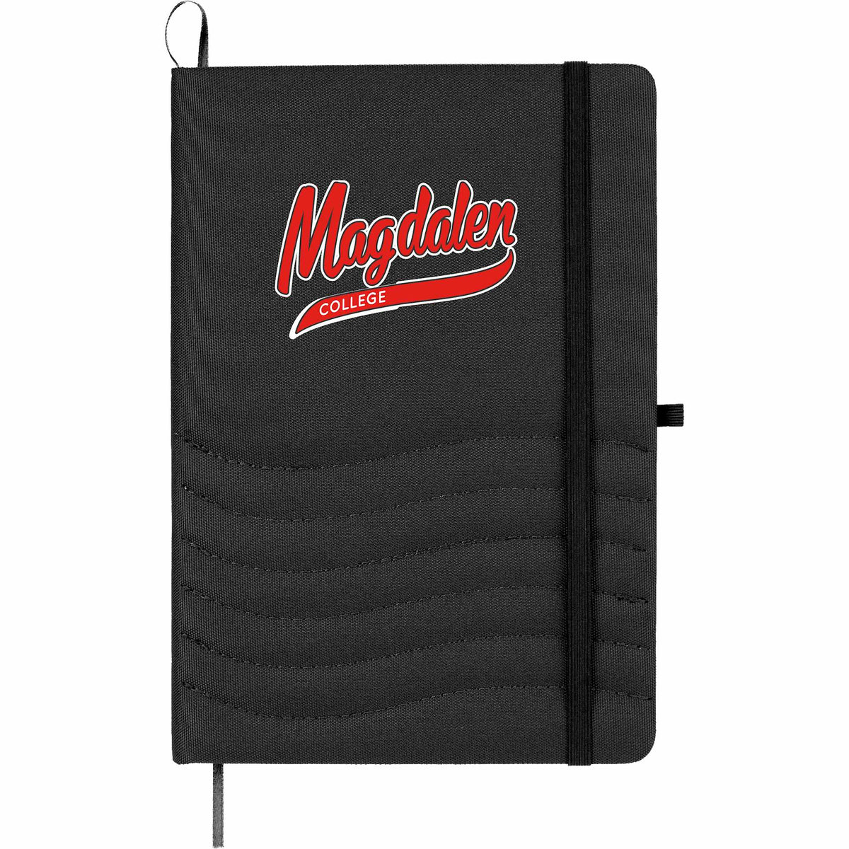 Scripto Tidal Quilted Recycled Notebook, 5.5 x 8.5 Inches Transfer - Black - Front