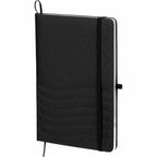 Scripto Tidal Quilted Recycled Notebook, 5.5 x 8.5 Inches Transfer - Black - Left Angle