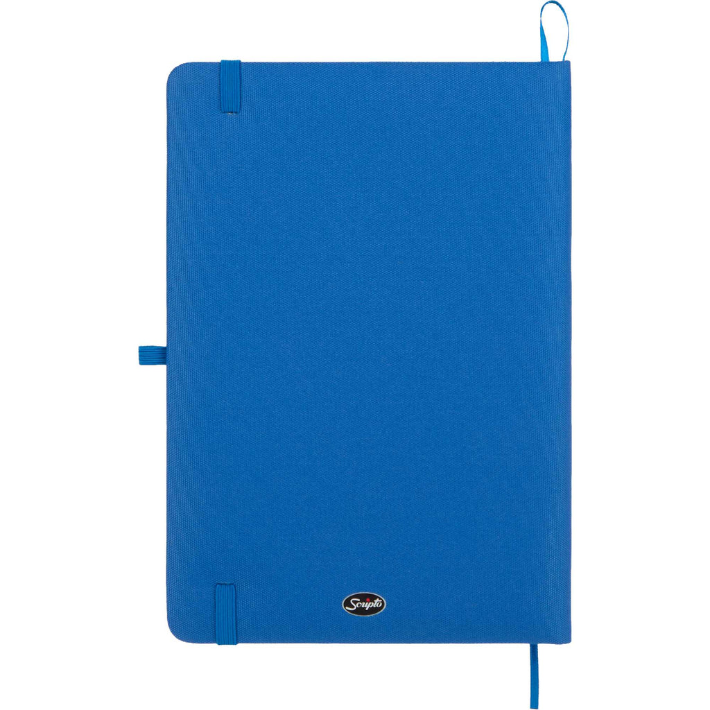 Scripto Tidal Quilted Recycled Notebook, 5.5 x 8.5 Inches Transfer - Blue - Back