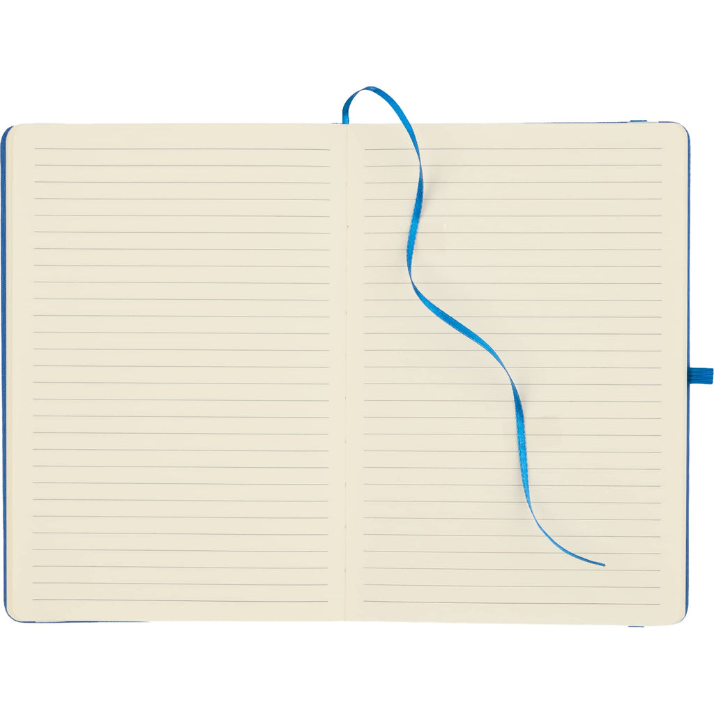 Scripto Tidal Quilted Recycled Notebook, 5.5 x 8.5 Inches Transfer - Blue - Open