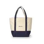 Seaside Cotton Canvas Zip Tote with Brass Rivets Transfer - Navy Blue - View 1