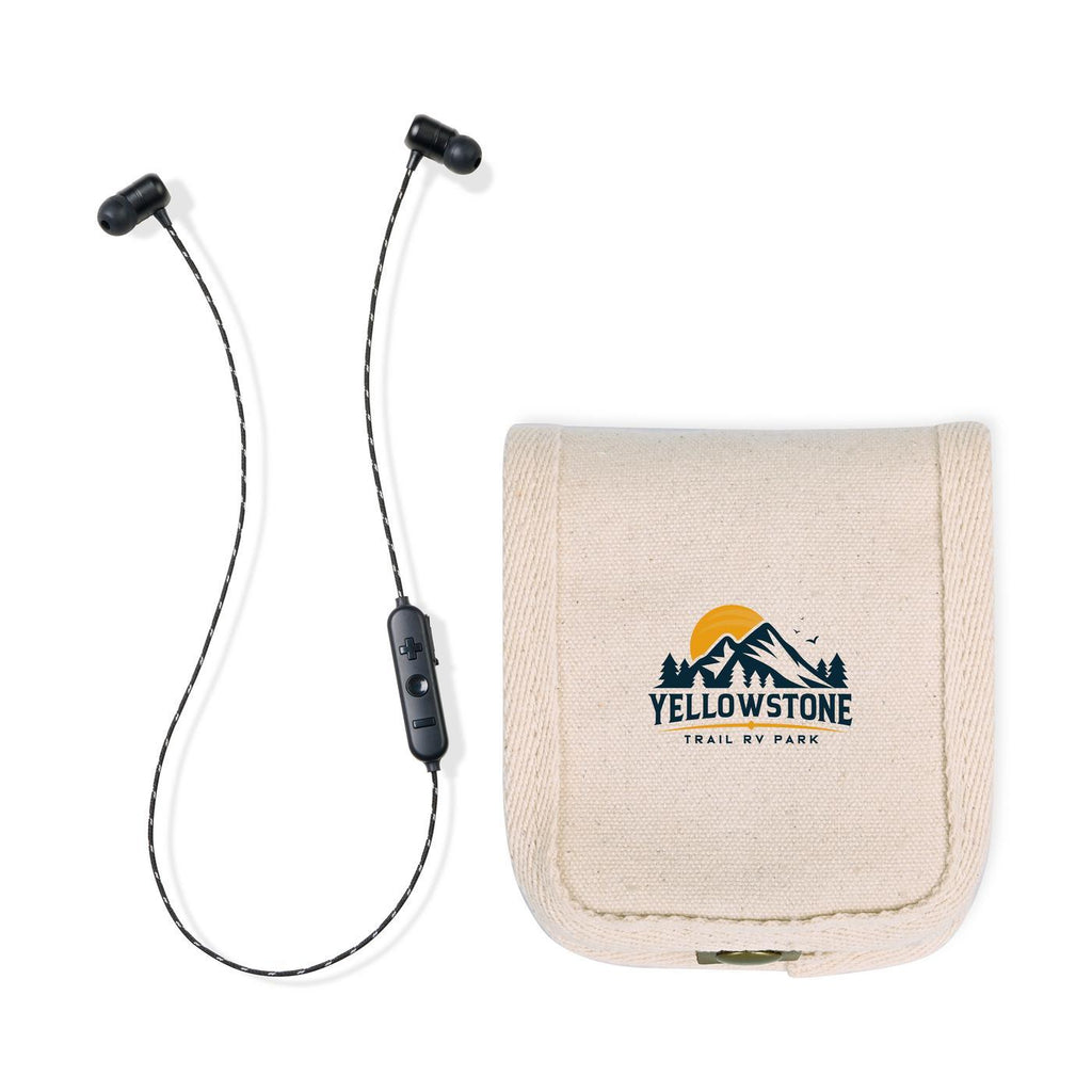 SecureStrand Neckband Earbuds with Canvas Pouch Transfer - Natural - View 1