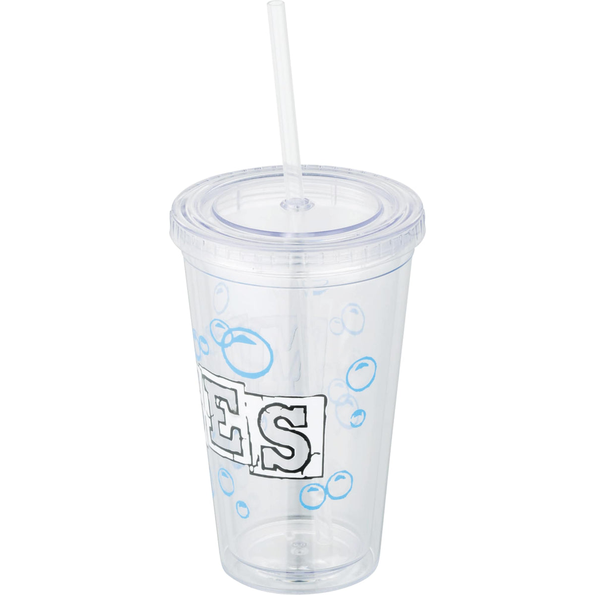 Sedici Double Wall Tumbler with Straw, 16 oz - Clear - Front 2