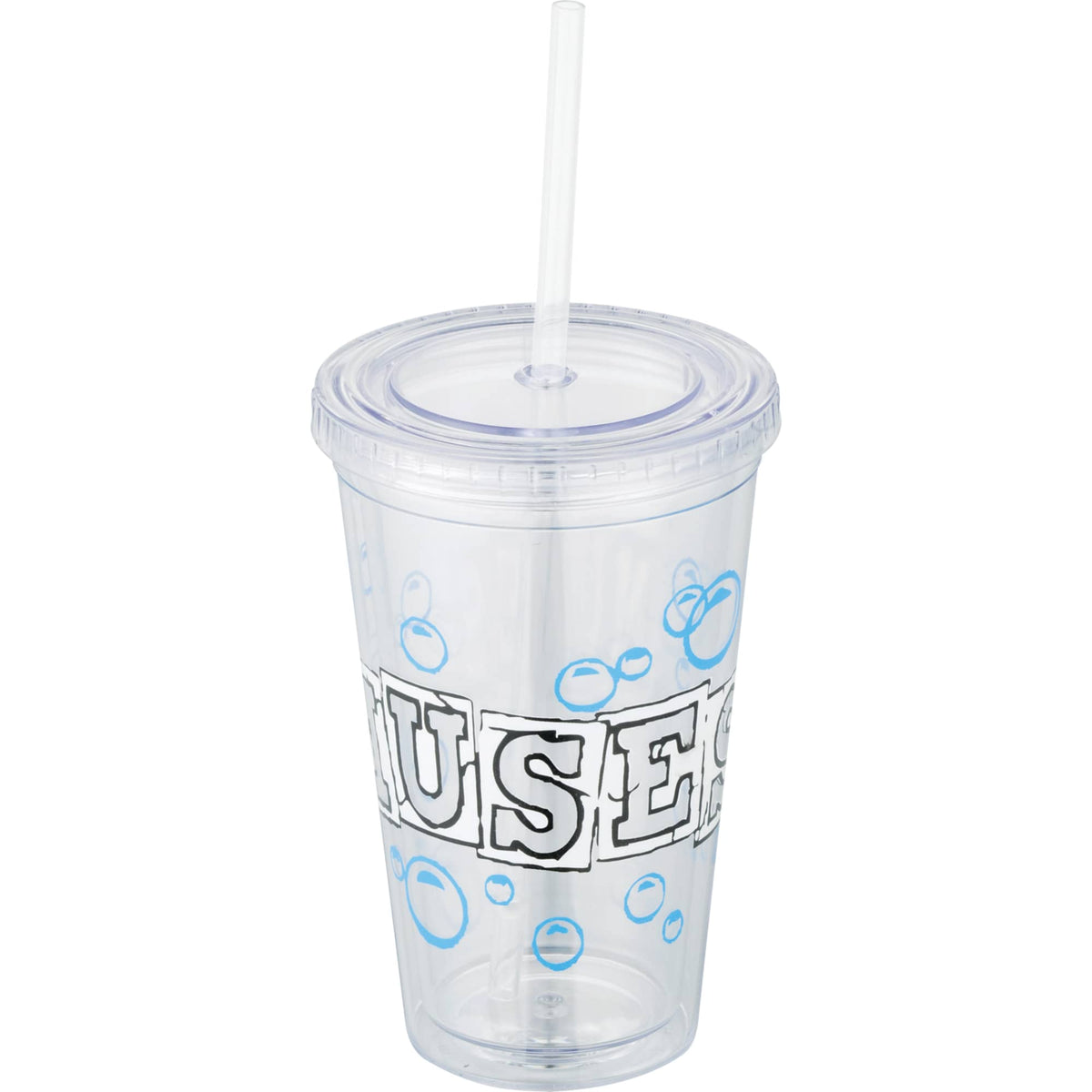 Sedici Double Wall Tumbler with Straw, 16 oz - Clear - Front 4