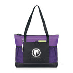 Select Zip Tote with Mesh Bottle Pockets Embroidery - Purple - View 1