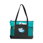 Select Zip Tote with Mesh Bottle Pockets Embroidery - Turquoise - View 1