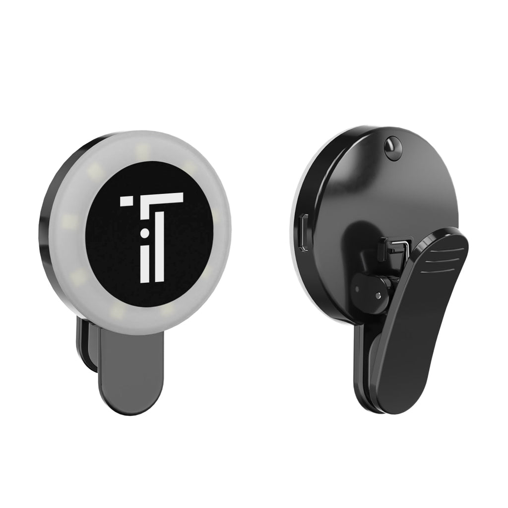 Selfie Light That Clips On Full Color - Black - Pad Print