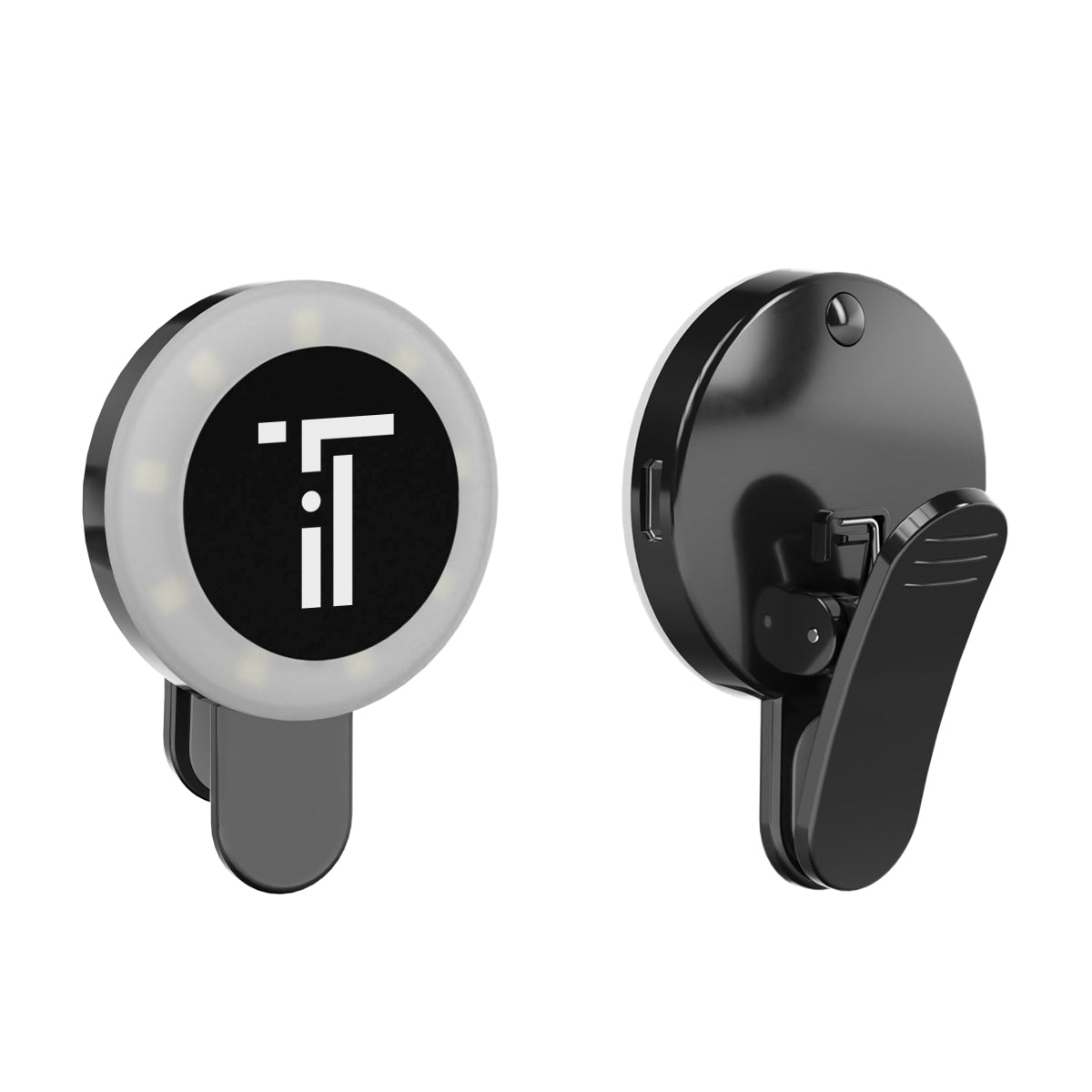 Selfie Light That Clips On Full Color - Black - Pad Print