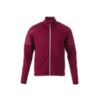 Senger Performance Knit Full Zip Jacket with Thumb Holes for Men Laser Engraving - Maroon - Front Flat