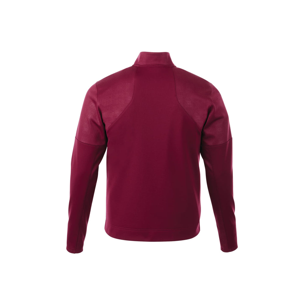 Senger Performance Knit Full Zip Jacket with Thumb Holes for Men Transfer - Maroon - Back Flat