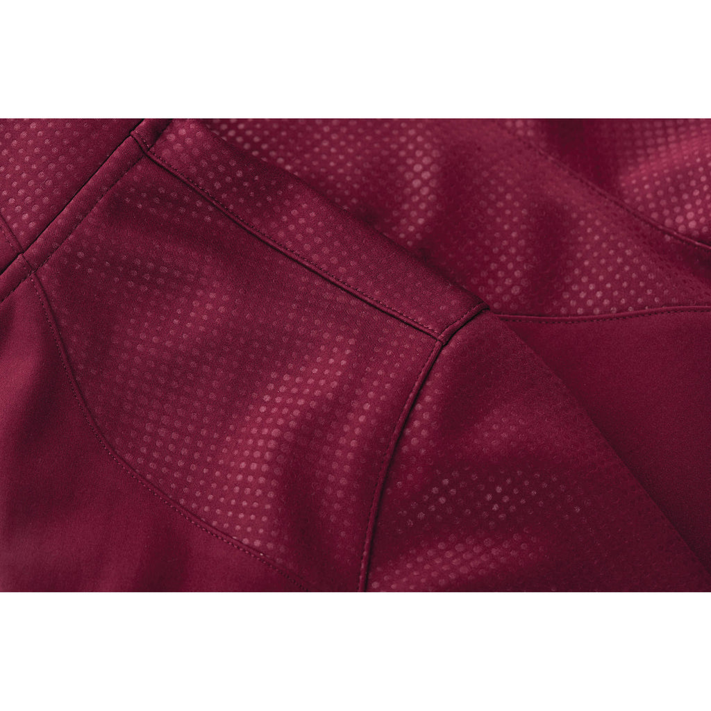 Senger Performance Knit Full Zip Jacket with Thumb Holes for Men Transfer - Maroon - Flat