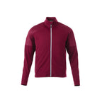 Senger Performance Knit Full Zip Jacket with Thumb Holes for Men Transfer - Maroon - Front Flat