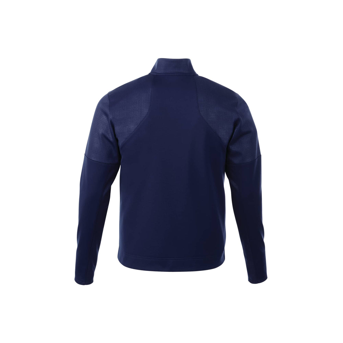 Senger Performance Knit Full Zip Jacket with Thumb Holes for Men Transfer - Vintage Navy - Back Flat