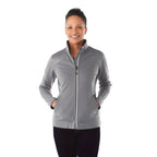 Senger Performance Knit Full Zip Jacket with Thumb Holes for Women Debossing - Steel Grey - Front On Model