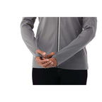 Senger Performance Knit Full Zip Jacket with Thumb Holes for Women Debossing - Steel Grey - On Model