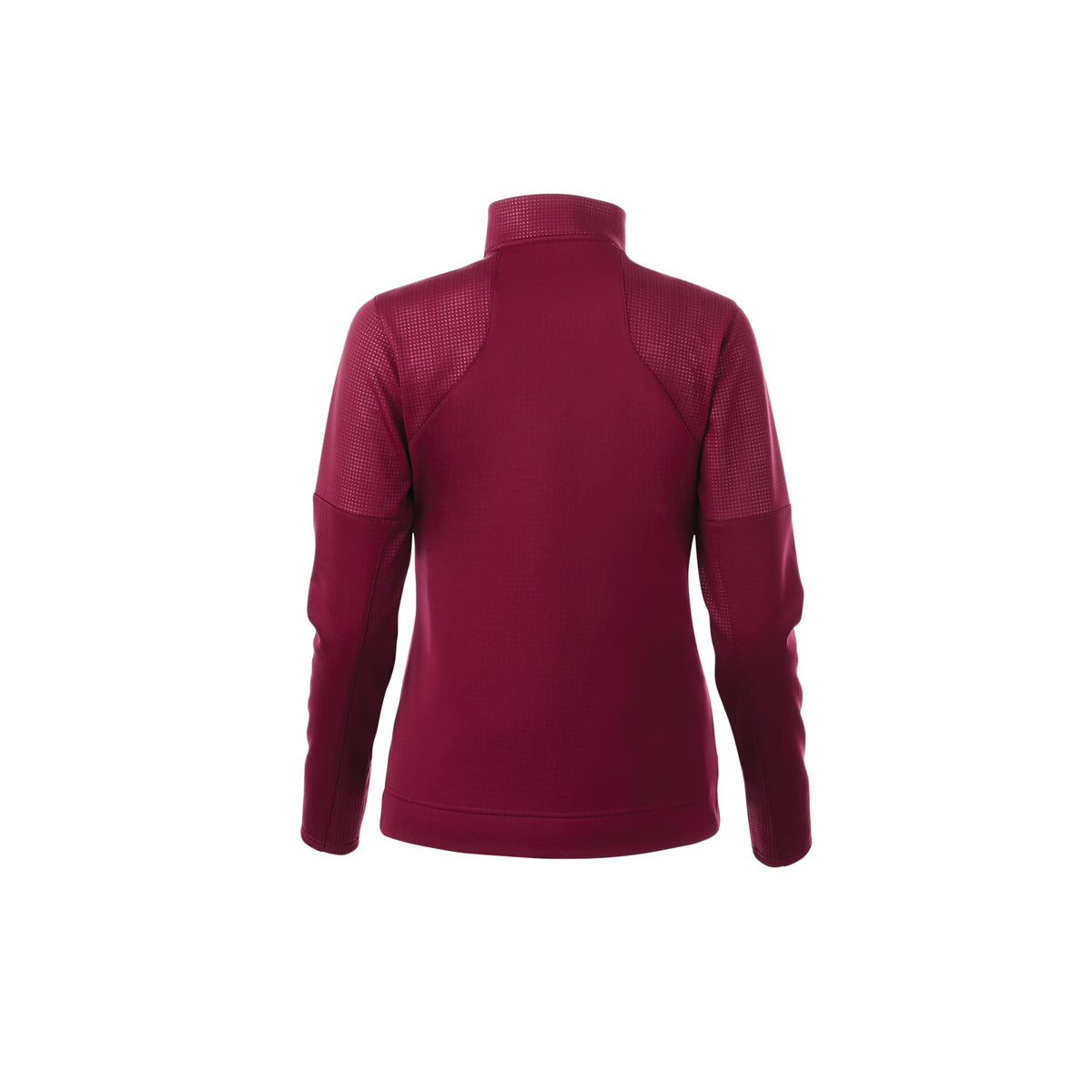 Senger Performance Knit Full Zip Jacket with Thumb Holes for Women Embroidery - Maroon - Back Flat
