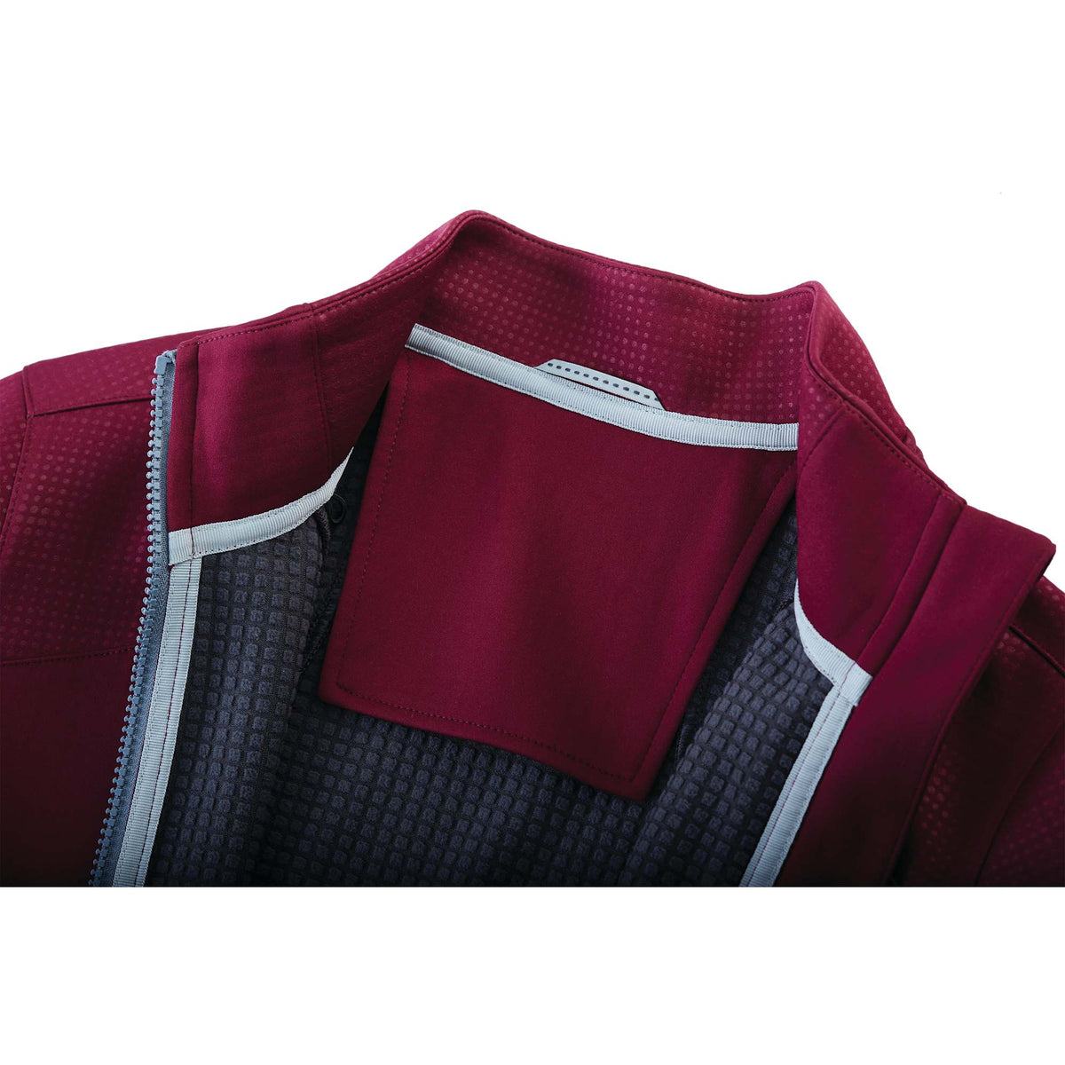 Senger Performance Knit Full Zip Jacket with Thumb Holes for Women Transfer - Maroon - Flat 2