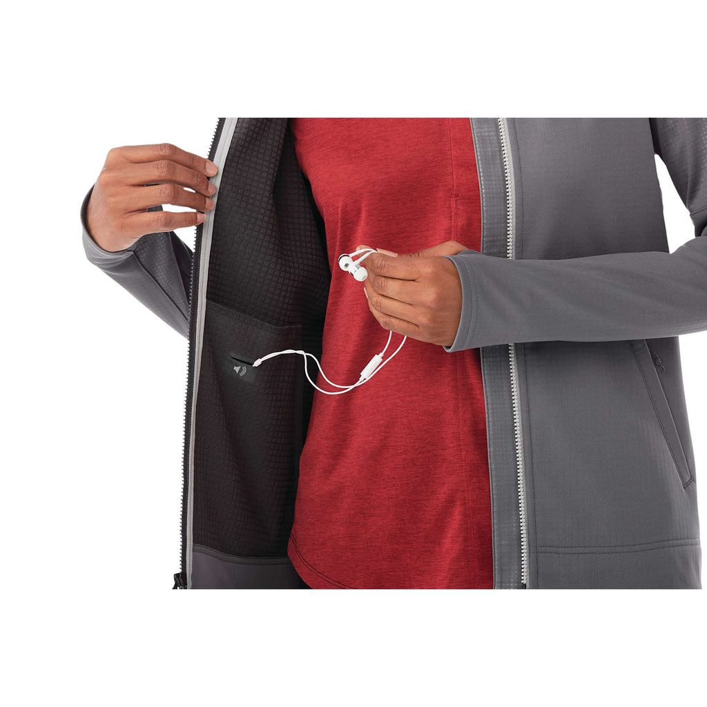 Senger Performance Knit Full Zip Jacket with Thumb Holes for Women Transfer - Steel Grey - On Model 3