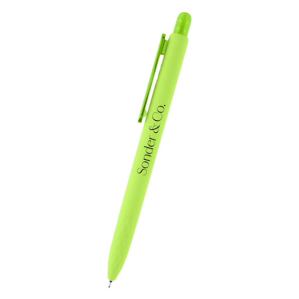 Serena Sleek Write Pen in Recycled ABS - Lime Green - Silk Screen
