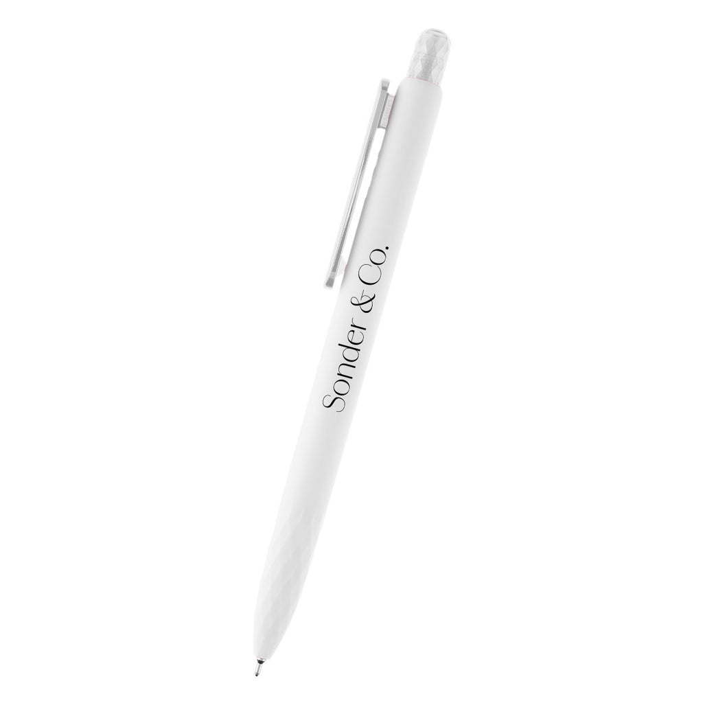 Serena Sleek Write Pen in Recycled ABS - White - Silk Screen
