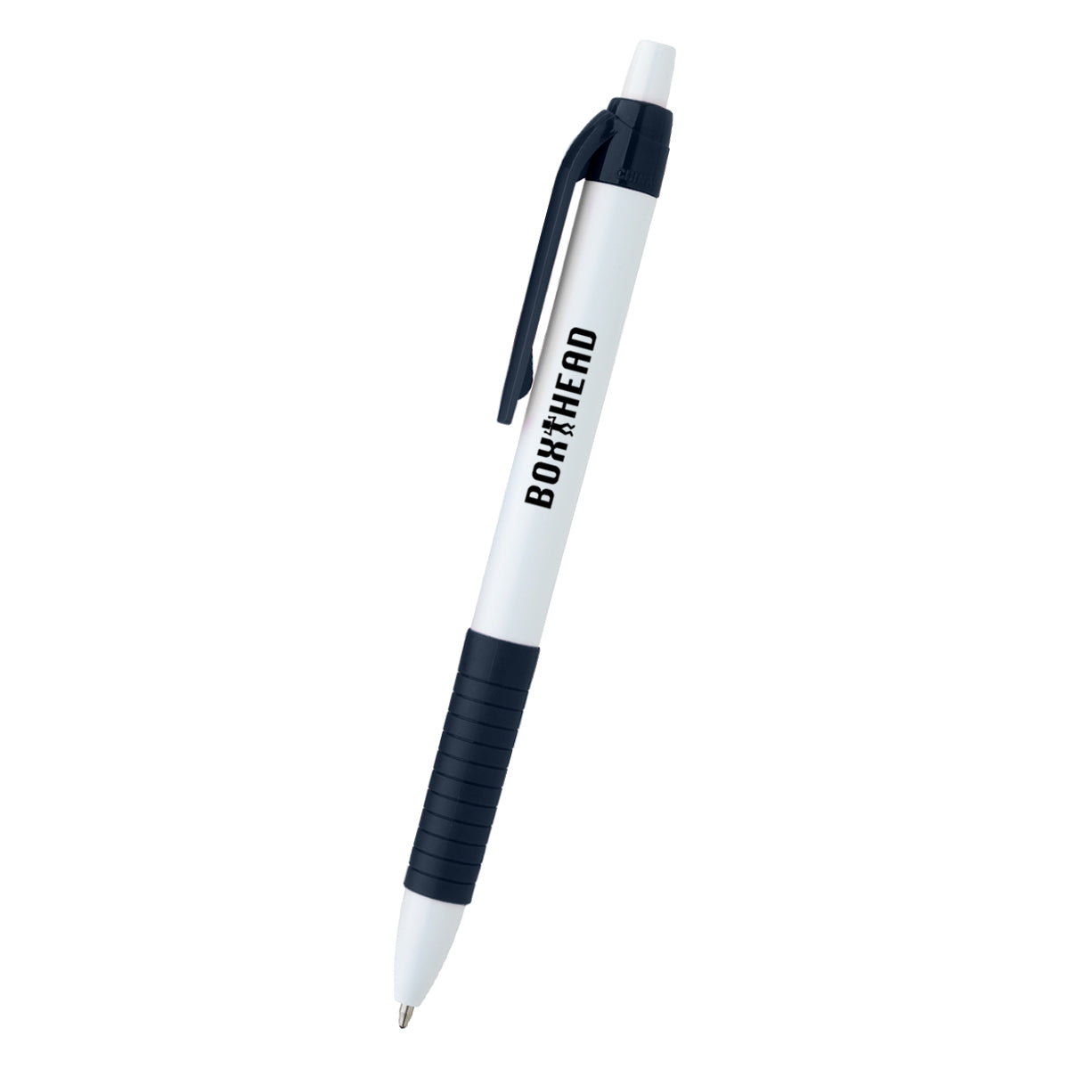 Serrano Pen with Your Logo - White with Black - Silk Screen