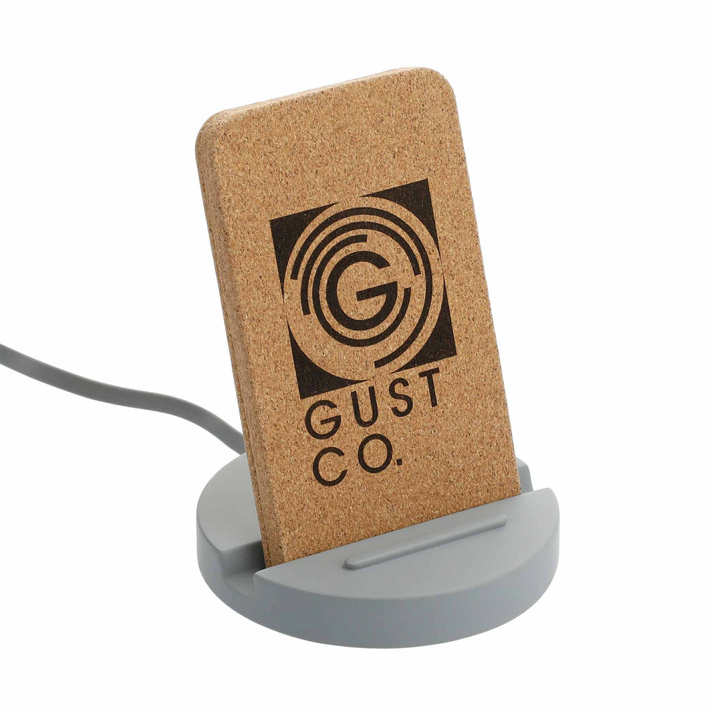 Set in Stone Limestone Wireless Charging Stand Laser Engraving - Gray - Right Angle 3