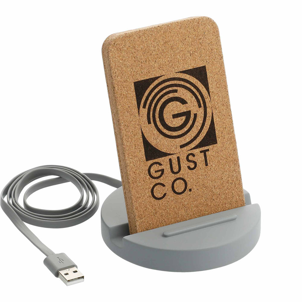 Set in Stone Limestone Wireless Charging Stand Laser Engraving - Gray - Right Angle 5