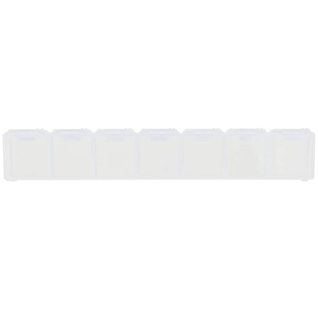 Seven Day Pill Box with Snap Lids - Clear - Front