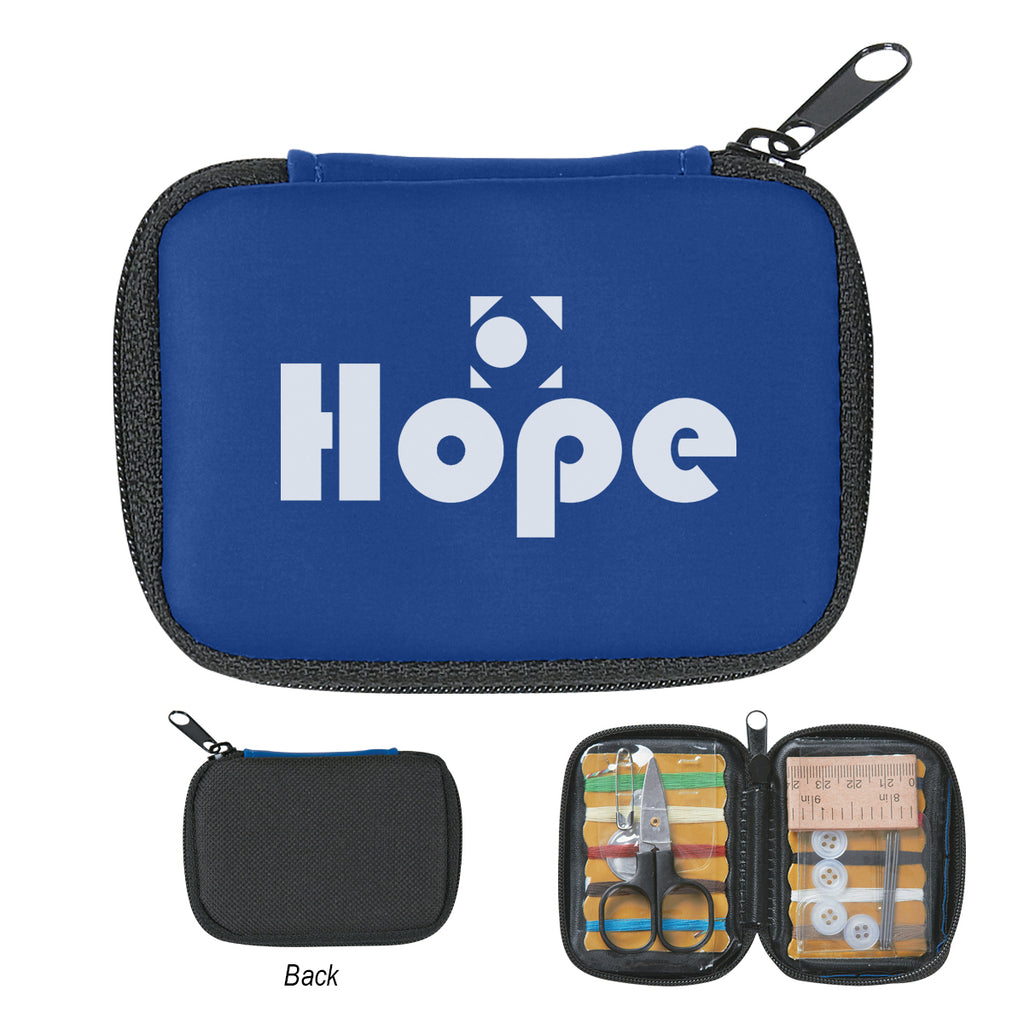 Sew Handy Sewing Kit, Deluxe - Royal Blue - Silk Screen