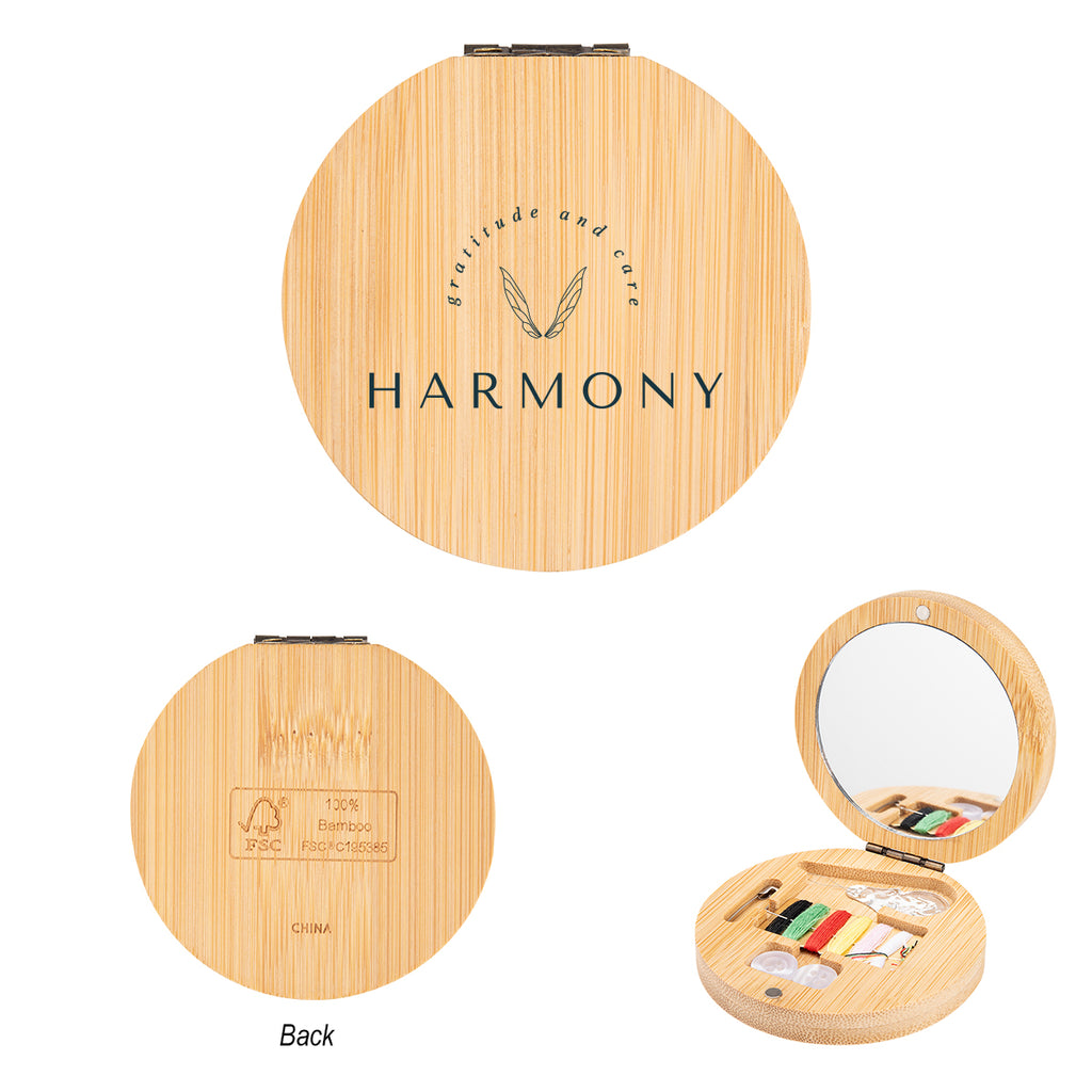 Sewing Kit with Mirror in Bamboo - Bamboo - Silk Screen