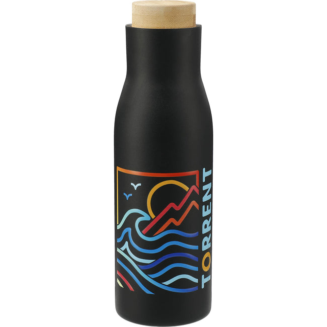 Shaco Copper Insulated Bottle with Bamboo Cap, 17 oz
