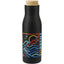 Shaco Copper Insulated Bottle with Bamboo Cap, 17 oz Laser Engraving - Black - Front
