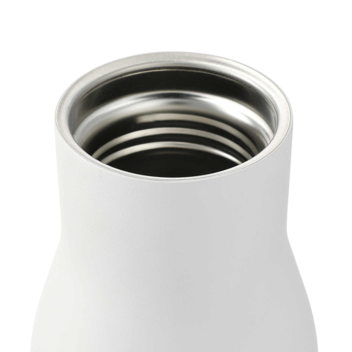 Shaco Copper Insulated Bottle with Bamboo Cap, 17 oz - White - Front 3