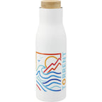 Shaco Copper Insulated Bottle with Bamboo Cap, 17 oz - White - Front