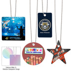 Shaped Acrylic Charm on a Chain, Up to 4 Square Inches - White - Full Color