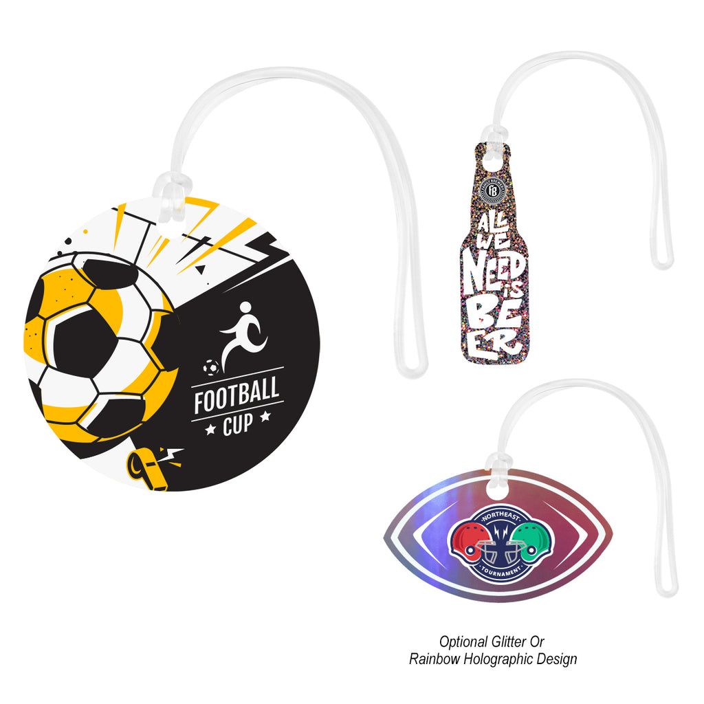Shaped Acrylic Luggage Tag, Up to 5 Square Inches - White - Full Color