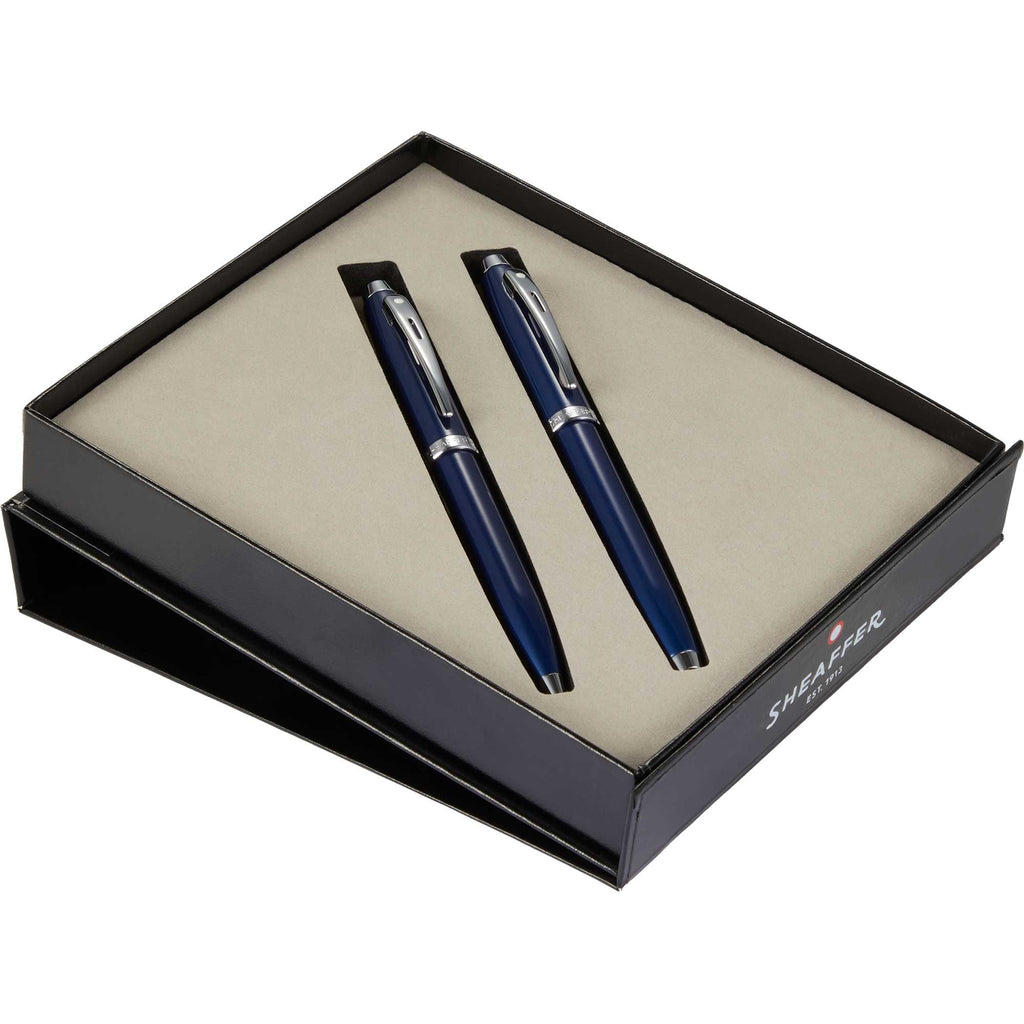 Sheaffer 100 Ballpoint and Rollerball Pen Gift Set Laser Engraving - Blue - Packaging