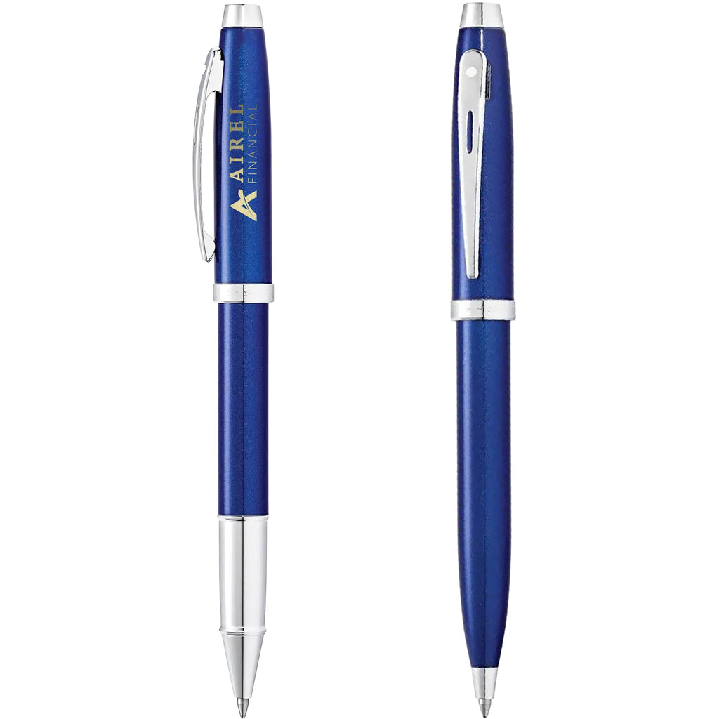 Sheaffer 100 Ballpoint and Rollerball Pen Gift Set Laser Engraving - Blue - Photo